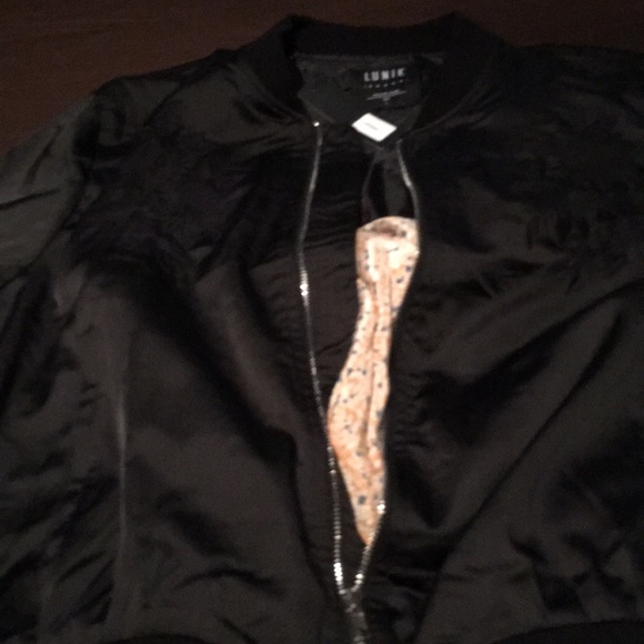 Black Lunik NWT lightweight satin bomber jacket❤️ - Picture 4 of 5
